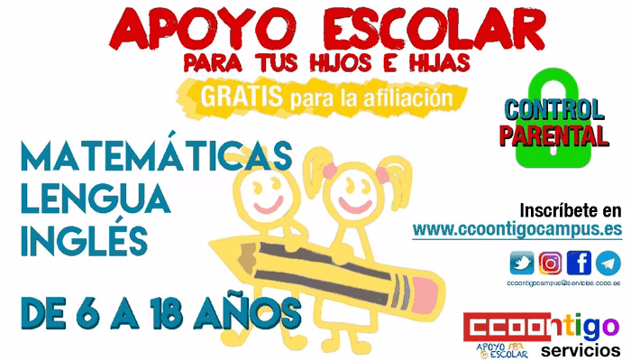 APOYO ESCOLAR: UN SERVICIO EXCLUSIVO Y GRATUITO PARA LA AFILIACIÓN DE CCOO SERVICIOS