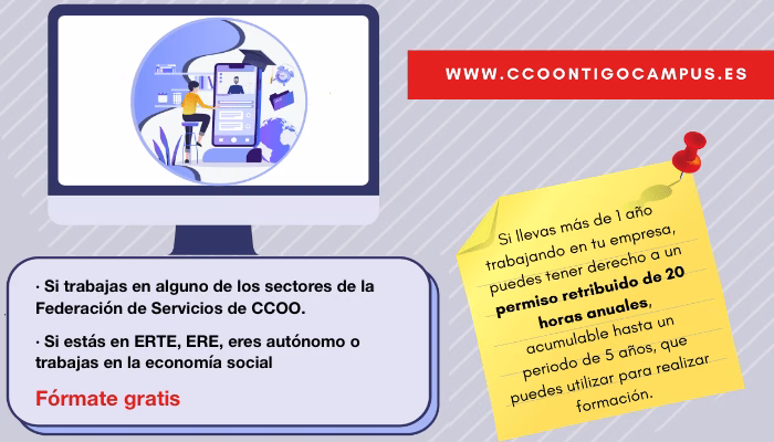 FÓRMATE GRATIS EN LA FEDERACIÓN DE SERVICIOS DE CCOO  CCOOntigoCampus
