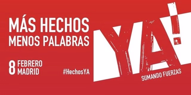 MULTITUDINARIA CONCENTRACION EL  8 FEBRERO EN LA CAJA MÁGICA DE DELEGADOS DE CCOO Y UGT